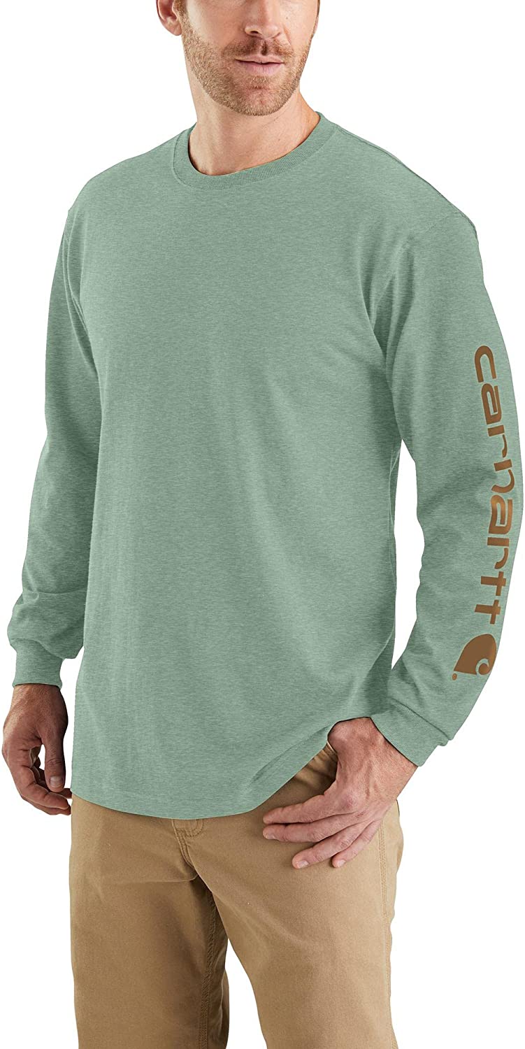 Carhartt Men's Loose Fit Heavyweight Long Logo Sleeve Graphic T-Shirt - Image 4